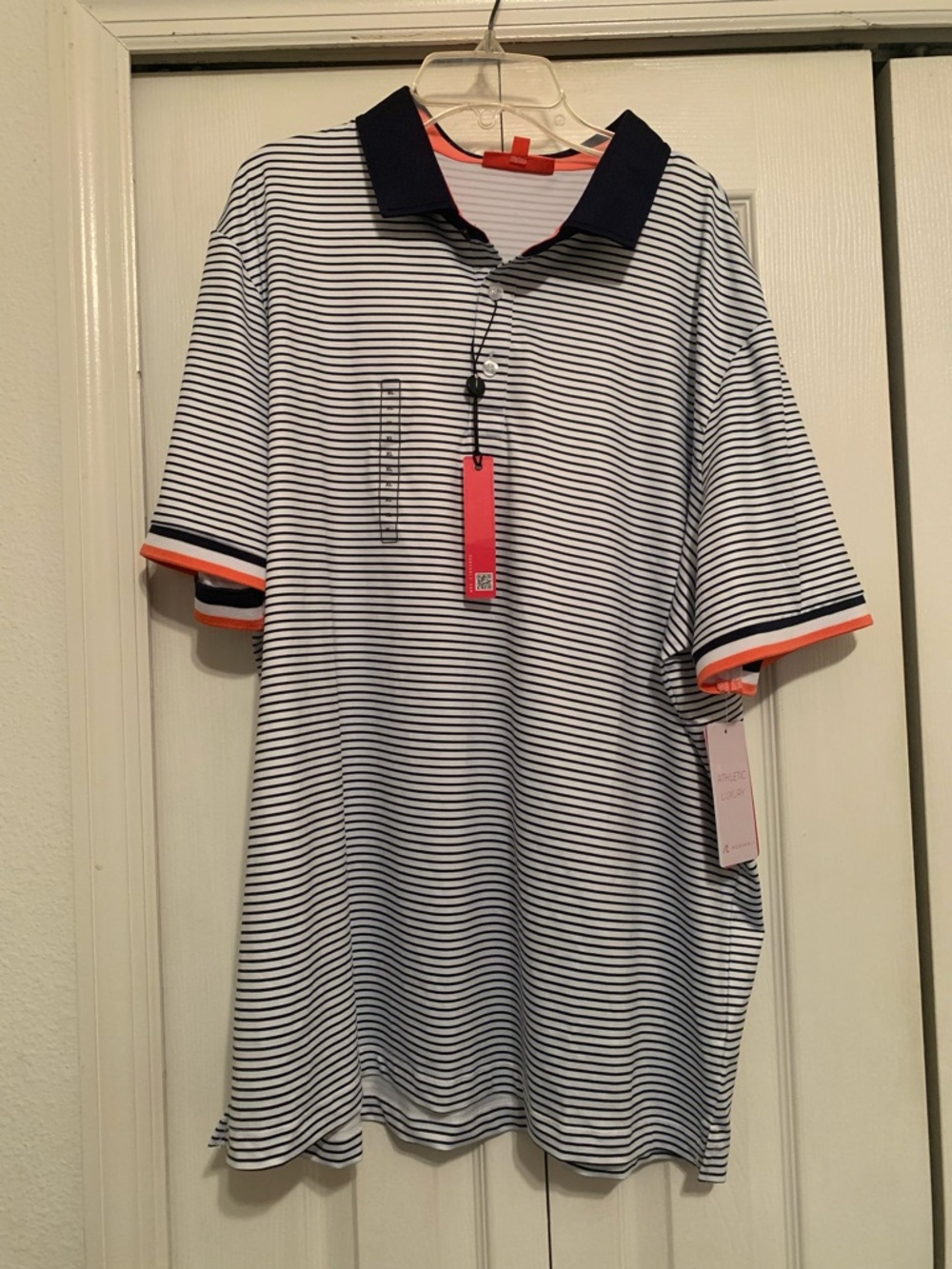 Redvanly Stripe Polo Performance Golf Shirt Men’s Sizes L, XL NWT
